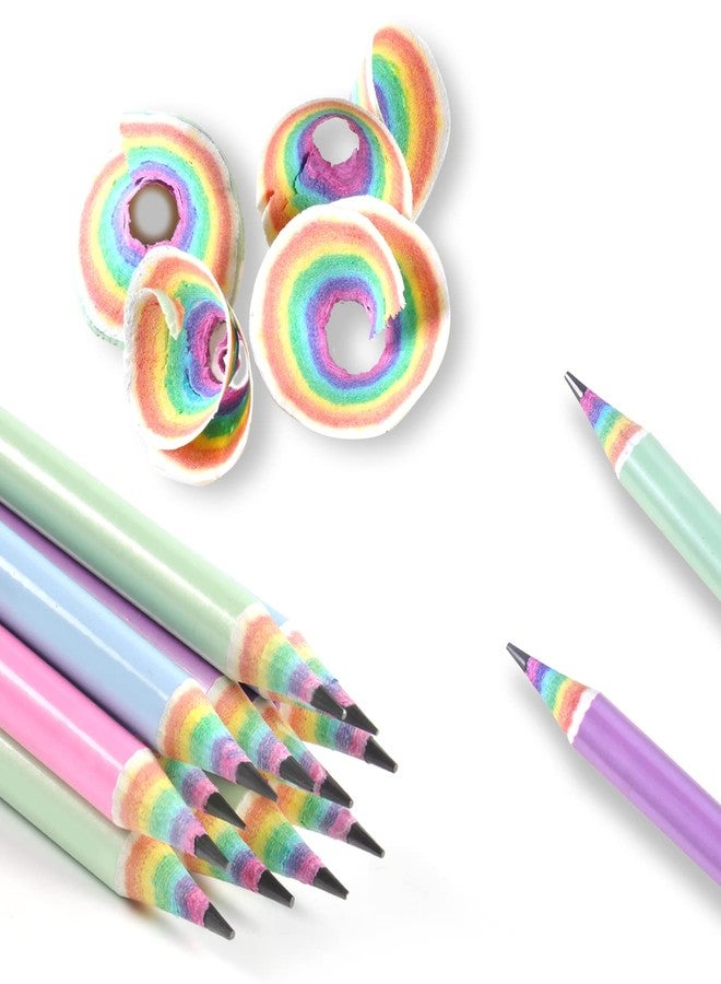 ECOTREE Pre-Sharpened Pencils #2 Eco Rainbow Paper Pencils for Kids Cute Number 2 Pencil with Erasers for School, Writing,12 Count - Image 1